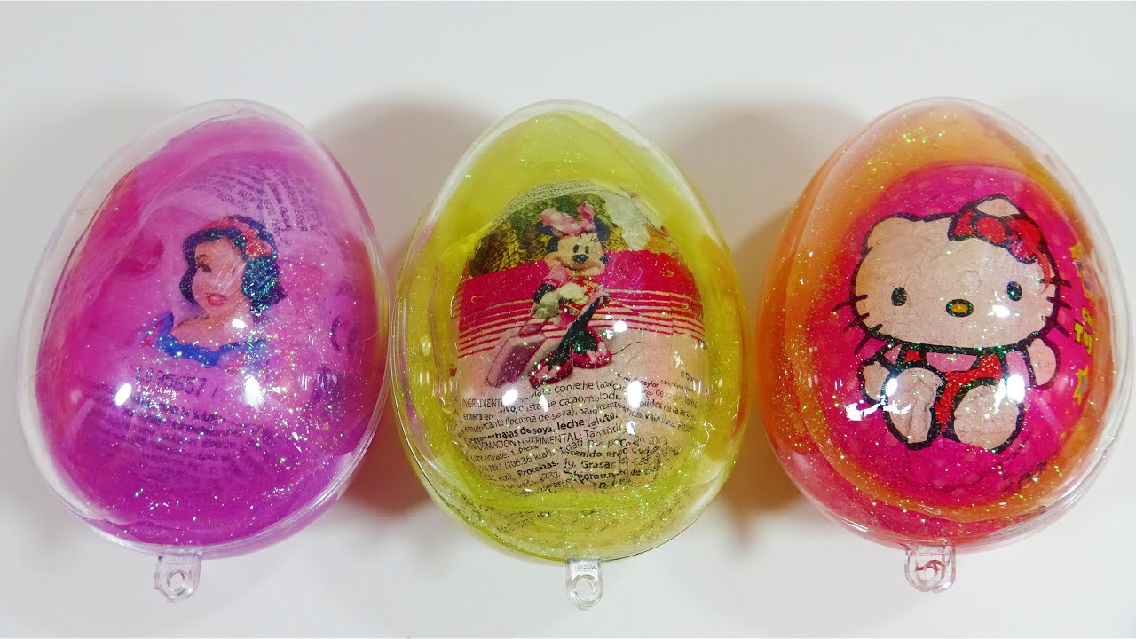 Glitter Putty Surprise Egg Toys Disney Princess Egg Minnie Mouse Egg