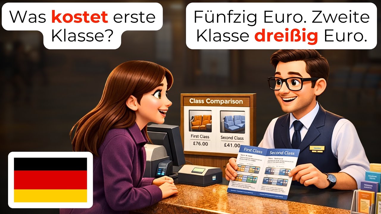 🇩🇪 19 Минут Диалогов в Немецкой Кассе Билетов (A1-A2) | Лёгкий Немецкий 🎫