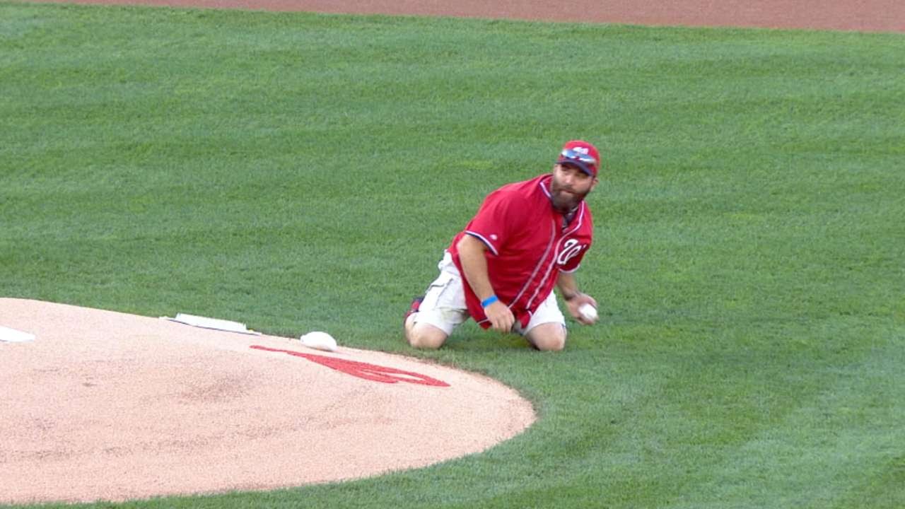 Army vet tosses grenadestyle first pitch YouTube