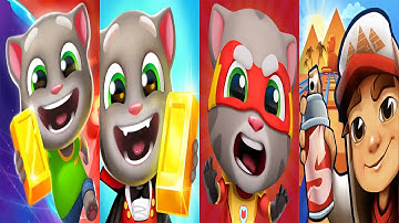 Talking Tom Gold Run - Hero Dash vs Subway Surfers Gameplay