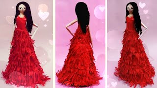 Wow!! Amazing Paper doll in red gown made with Newspaper & cardboard