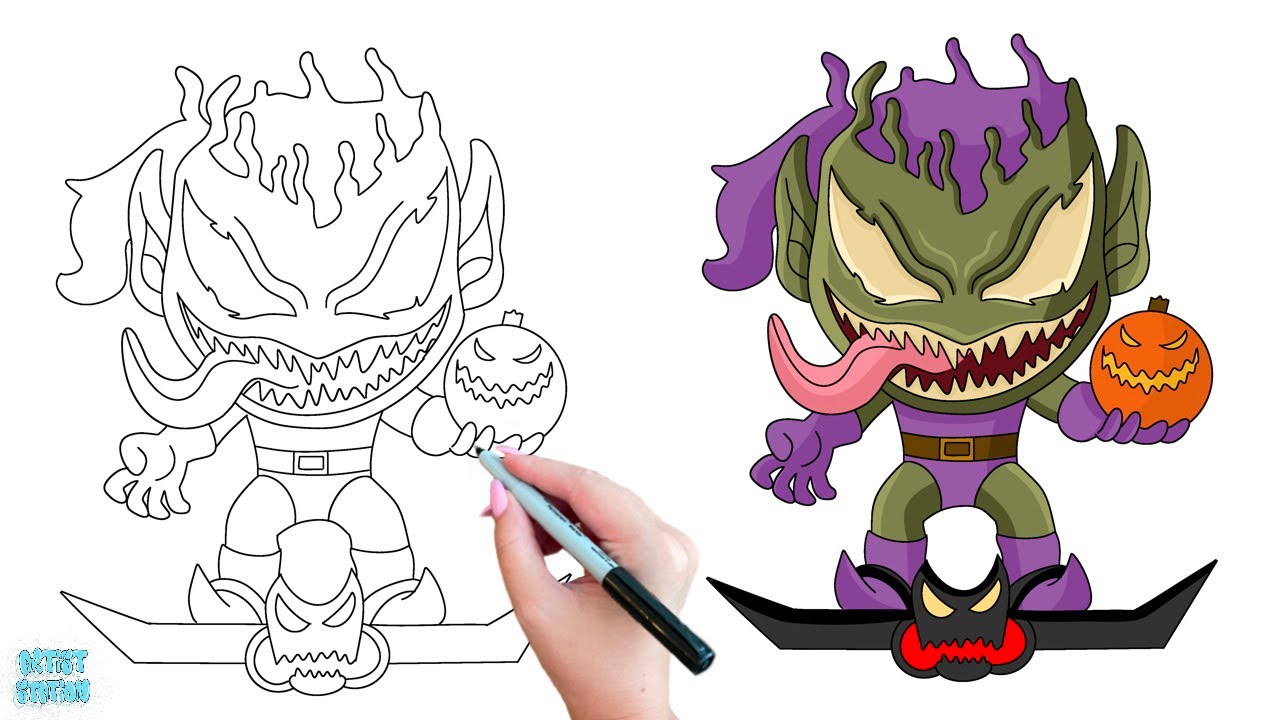 Green Goblin from the first Spider-man movie. Worked on it for three days  straight | Sketches, Green goblin, Goblin