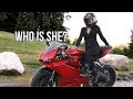 CUTE GIRL rides a Ducati 959 Panigale