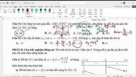 Đề kiểm tra Toán 12  trường Nguyễn Khuyến & Lê Thánh Tông – TP HCM 23/11/ 2025. Phần 1