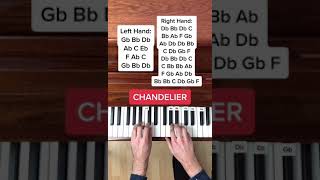 Sia - Chandelier (EASY Piano Tutorial with Letter Notes) #Shorts