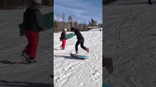 Throwback Thursday! That one time Sam Studee attached a ski to our Skim Board…#surf #winter #tricks