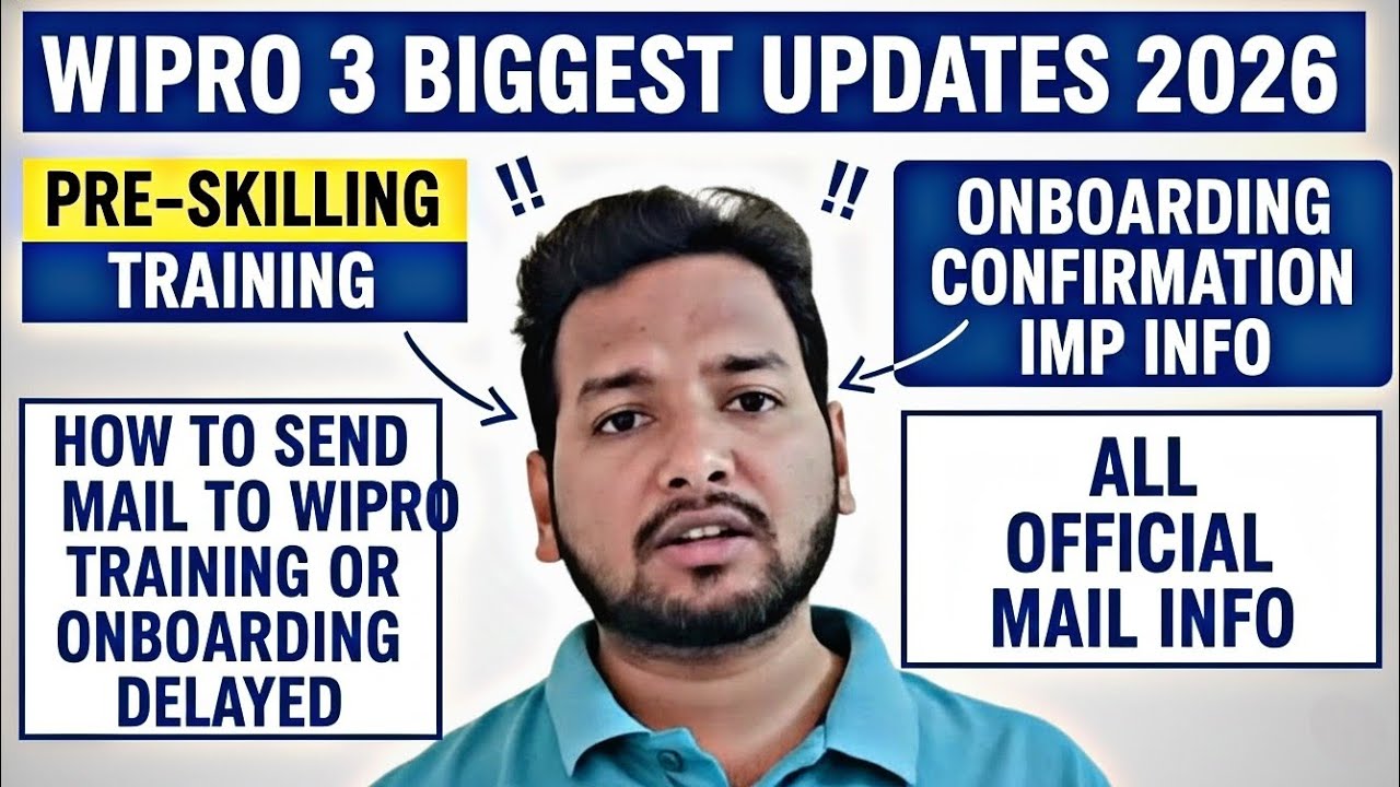 Wipro Onboarding, Training Update 2026 | How to Send Mail to Wipro for Training or Onboarding Delay