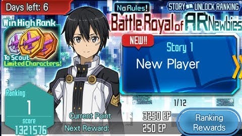 SAO Memory Defrag - AR Newbie Ranking Event Master+1 no damage
