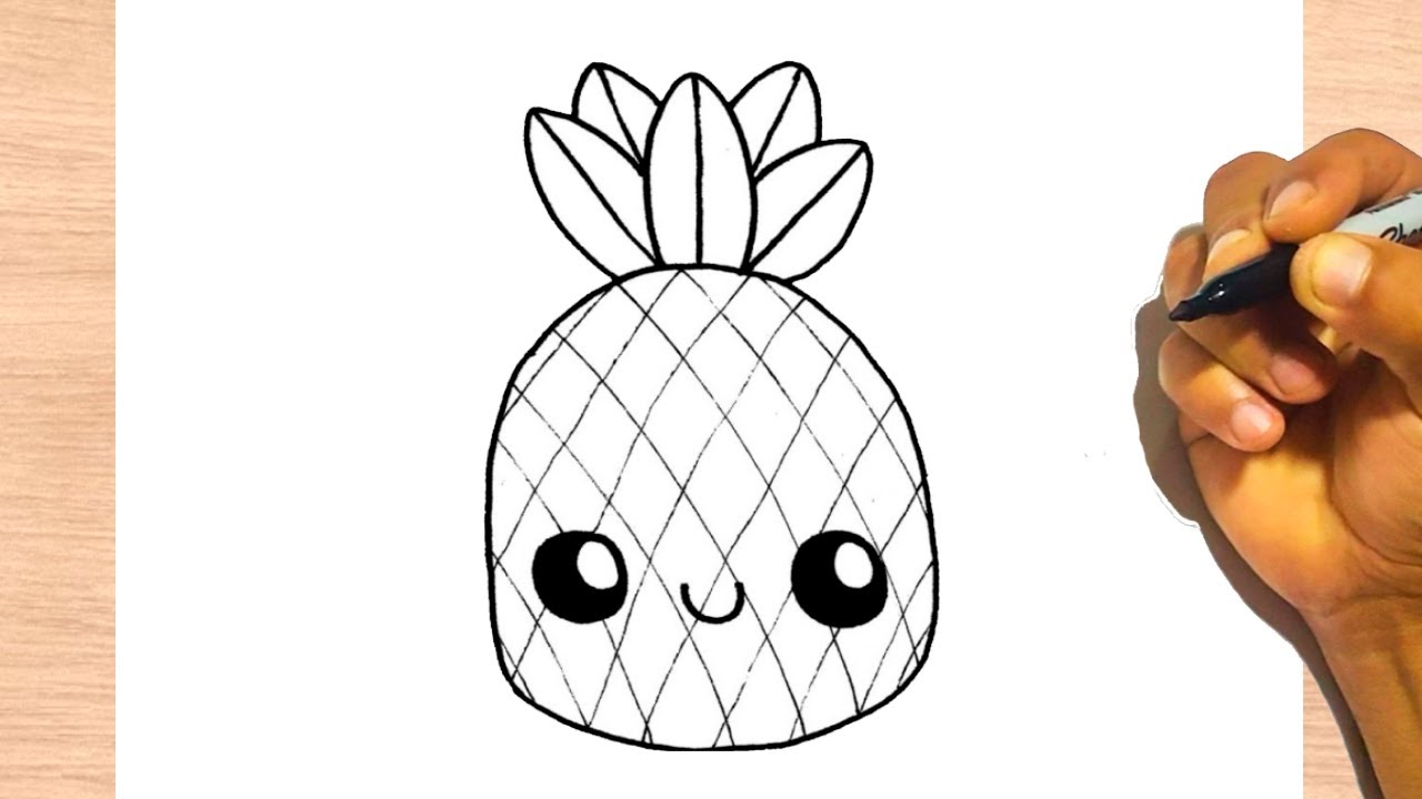 Cute Drawings of a PineApple (47 ) Drawings for sketching and not only -  Papik.PRO, Cute Kawaii Pineapple HD phone wallpaper | Pxfuel