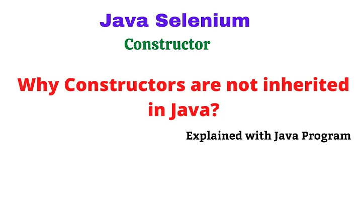 Java Selenium Interview Q | Why Constructors are not inherited | NATASA Tech