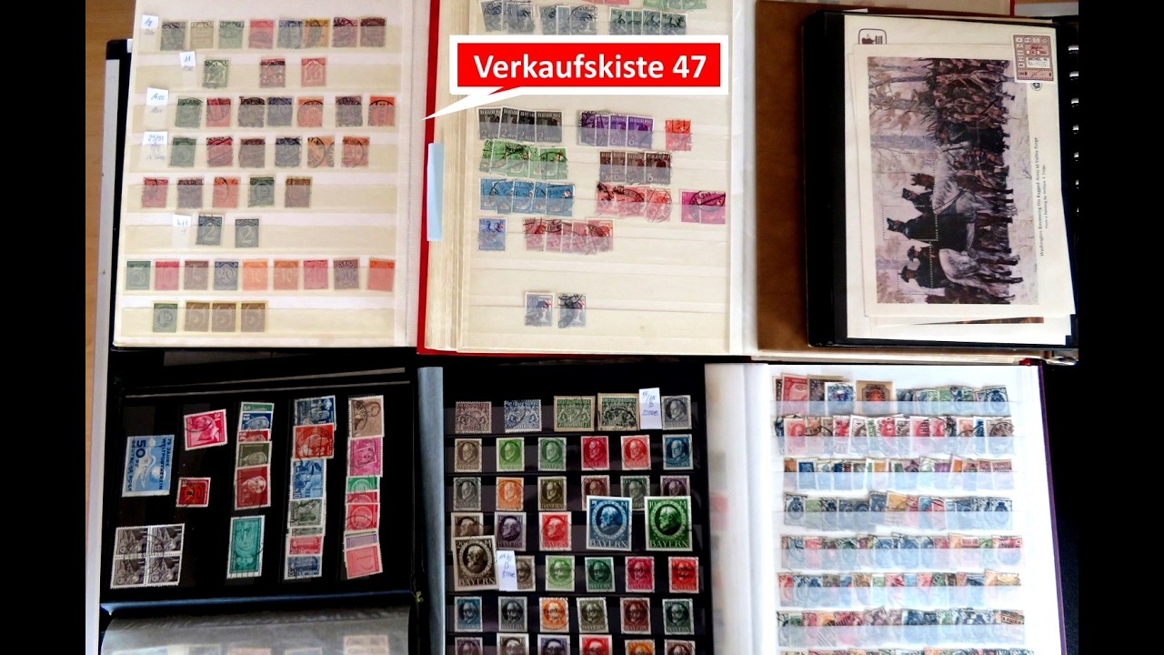 Briefmarken-Verkaufsfilm: Schatzsuche und Verkauf in Kiste 47 mit Briefmarken und Briefen