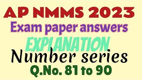 AP NMMS 2023 Paper number series answers with explanation