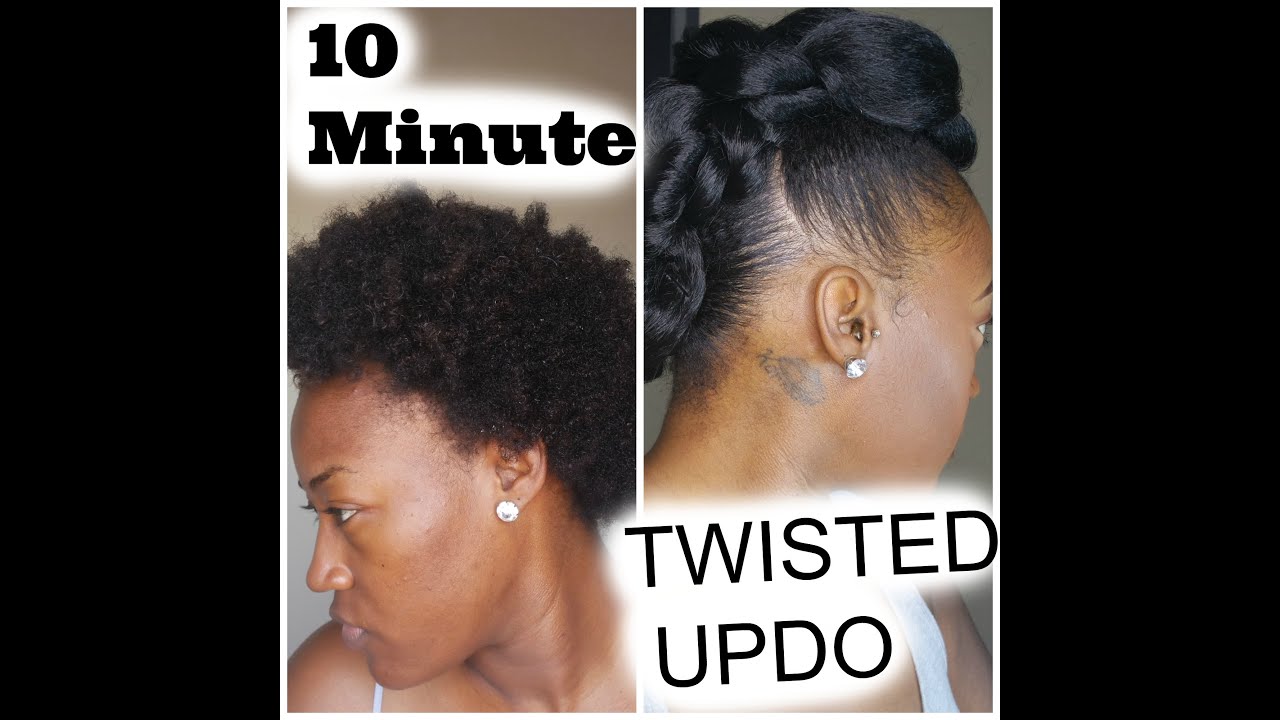 10 Min Twisted UpDo on Natural Hair + Gorilla Snot 1st Impression - YouTube