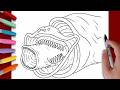 How to draw Sea Eater vs El Gran Maja vs Bloop the Giant Sea Monsters - step by step