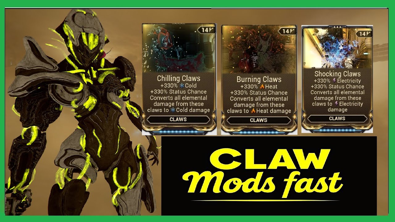 What Is The Best Claw Stance Warframe Burning claws, chilling claws and shocking Claws Mods | how to get