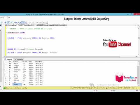09- ORDER BY Clause In SQL SERVER In HINDI | How To Use Order By In SQL SERVER In HINDI | ORDER By