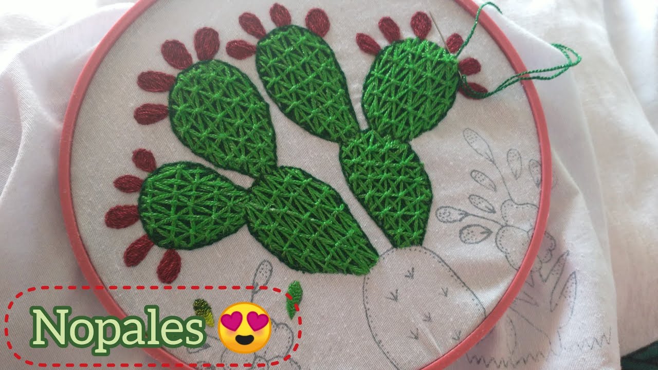 BORDADO NOPAL FANTASÍA MUY FACIL Y HERMOSO 🌵