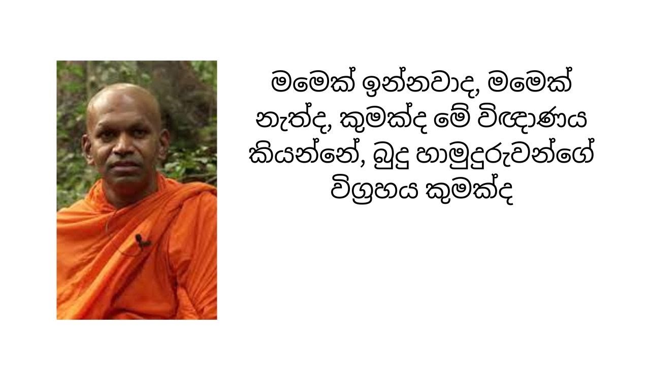 මමෙක් ඉන්නවාද, මමෙක් නැත්ද, කුමක්ද මේ විඥාණය කියන්නේ, බුදු හාමුදුරුවන්ගේ විග්‍රහය කුමක්ද