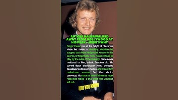 Rutger Hauer Walked Away From Hollywood at His Peak | Here’s Why