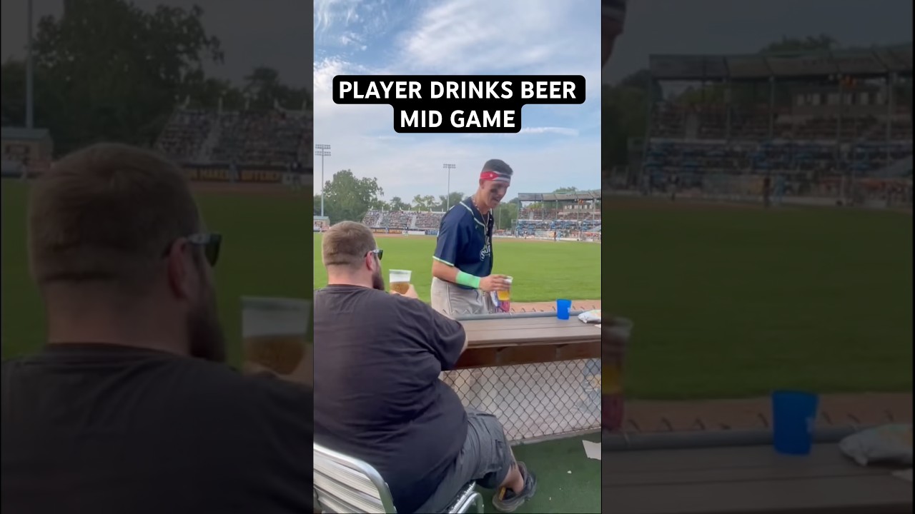 Pro baseball player drinks beer mid game! #baseball #sports #fans #baseball #beer #baseballlife