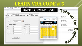 Learn VBA Code Part 5 || Date Format Issue in Excel and VBA