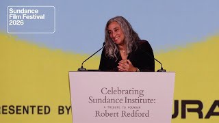 Geeta Gandbhir Accepts the Vanguard Award at the 2026 Celebrating Sundance Film Festival Gala