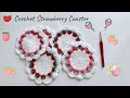 Crochet Strawberry Coaster
