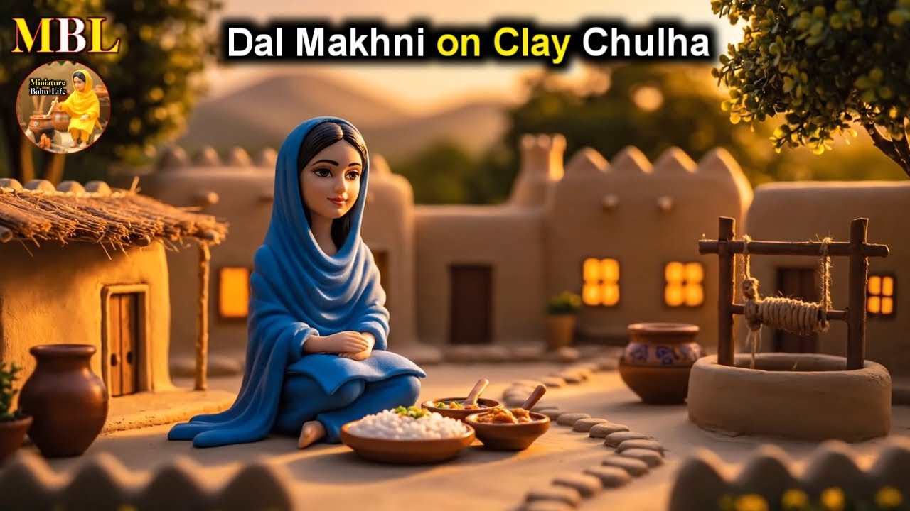 Miniature Bahu Life | Dal Makhni on Clay Chulha | Silent Village Cooking ASMR
