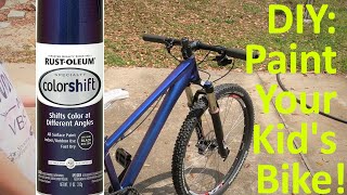 I Re-painted My Daughters Bike | Rust oleum Chameleon Spray Paint