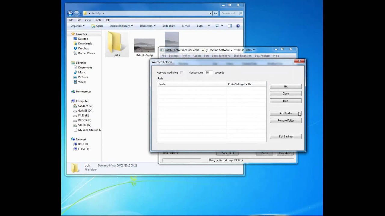Batch Photo Processor - Watch folder / monitor - convert JPEG's to PDF