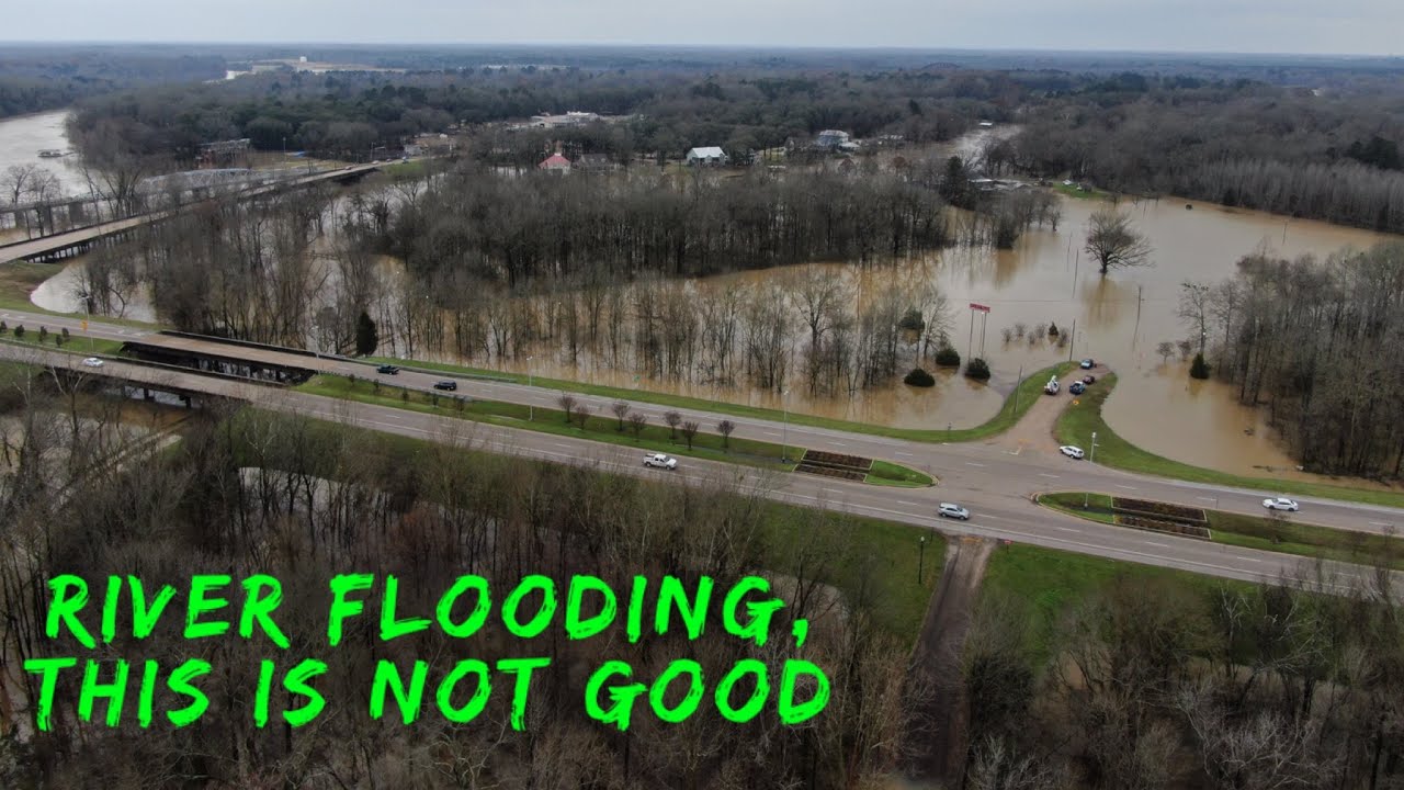 Tombigbee river flooding, Columbus, Mississippi drone footage YouTube