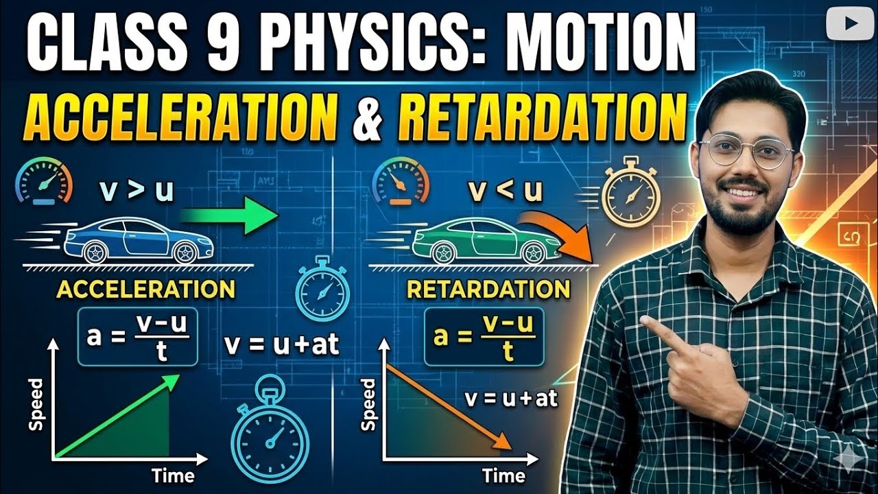 Acceleration & Retardation Explained | Class 9 Physics Chapter: Motion ...