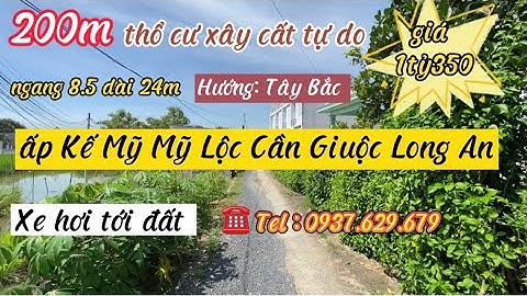 ❤️ 200m thổ cư ngang 8.5 dài 24m,Mỹ Lộc Cần Giuộc,xe hơi tới chỗ