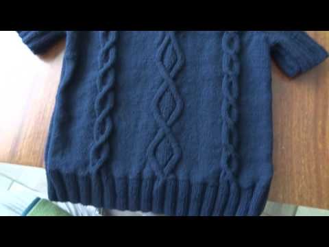 Стильный пуловер спицами с короткими рукавами