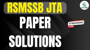 RSMSSB JTA  |Live Solutions| Studyfi Bharat |