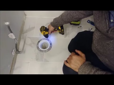 How To Install Toilet Flange Above Tile - On Concrete Floor - DIY - YouTube