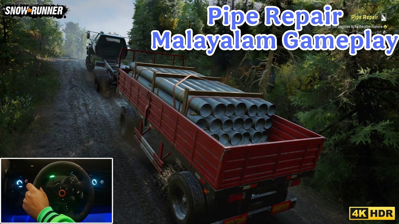Snow runner Malayalam Gameplay pipe repair 