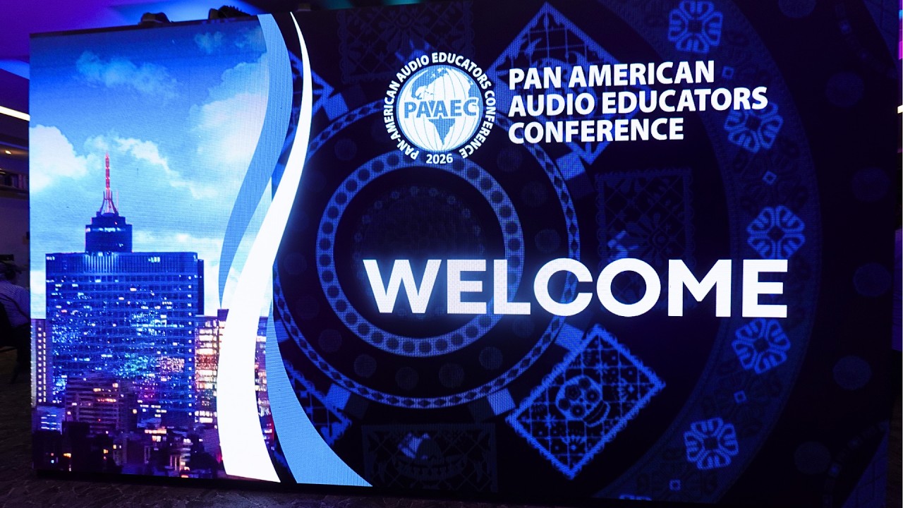 Welcome screen of the Second Pan-American Audio Educators Conference (PAAEC) 2026 in Mexico City