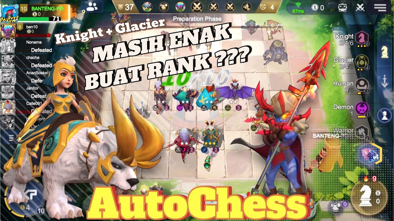 PUSH RANK AUTOCHESS pake combo KNIGHT + GLACIER tenyata masih OP PARAHHH‼️
