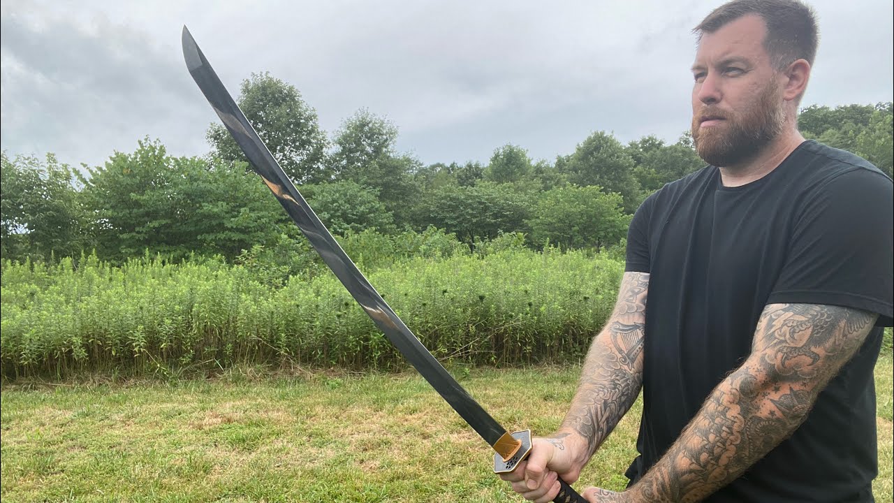 Cutting Used Japanese Tatami, Evolution Blades Motohara Katana , Tameshigiri