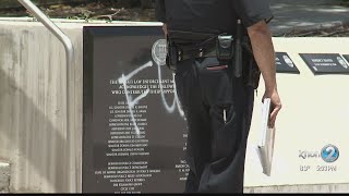 Memorial honoring law enforcement officers vandalized