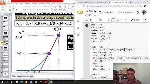 Curso Cálculo Numérico - Modulo 02 - Aula 26 - Método da Secante para zero de funções em Python