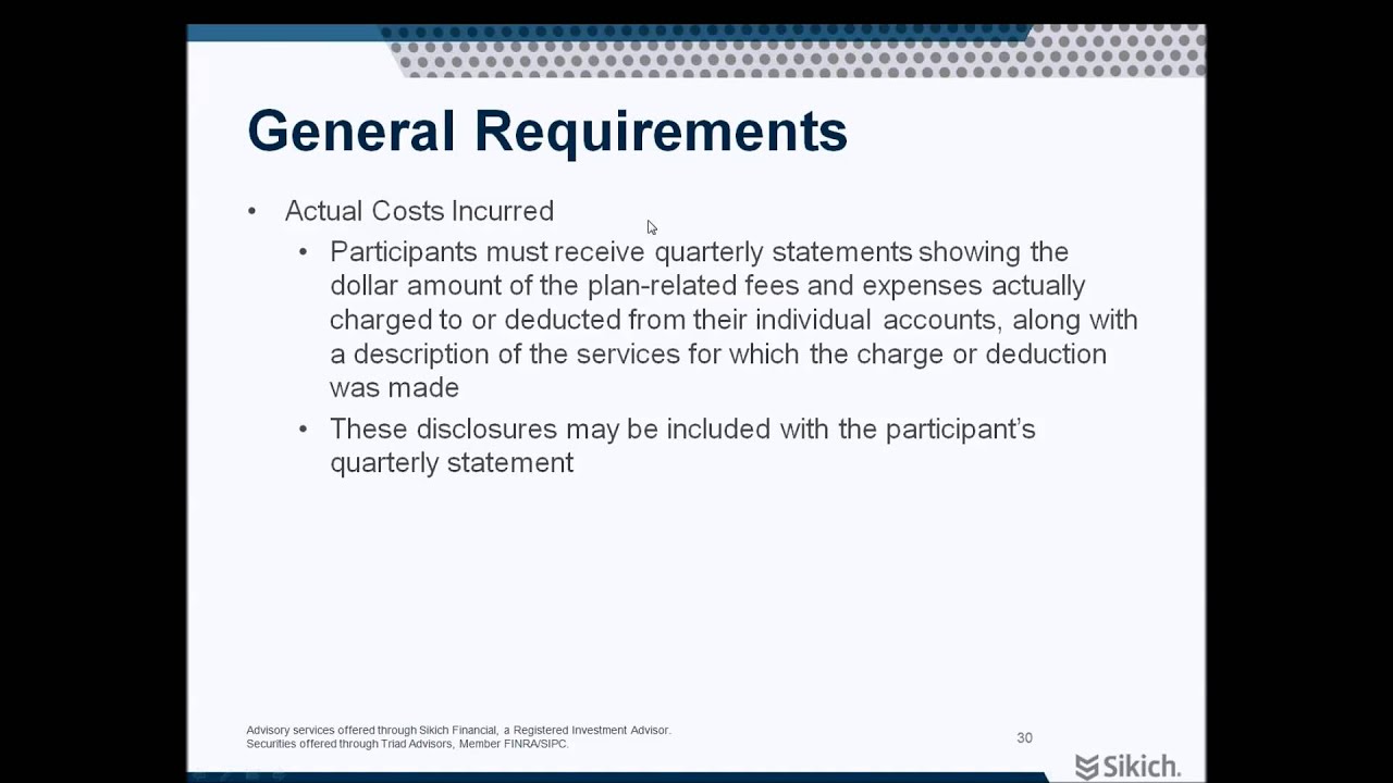 New 401k Fee Disclosure Rules In Effect Webinar Sikich LLP YouTube