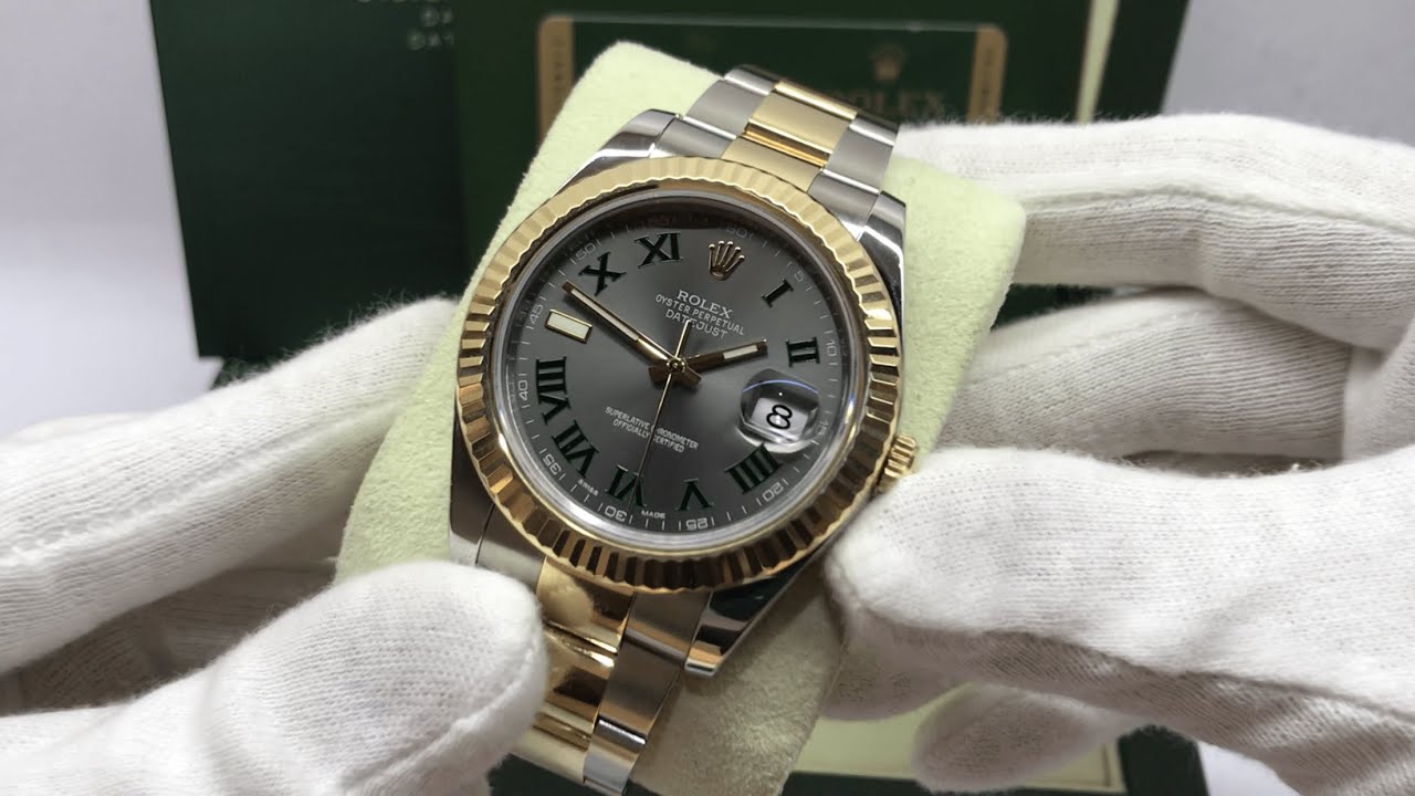 S/N 3614 Rolex DateJust II ref: 116333 Grey Dial Green Roman Numerals ...