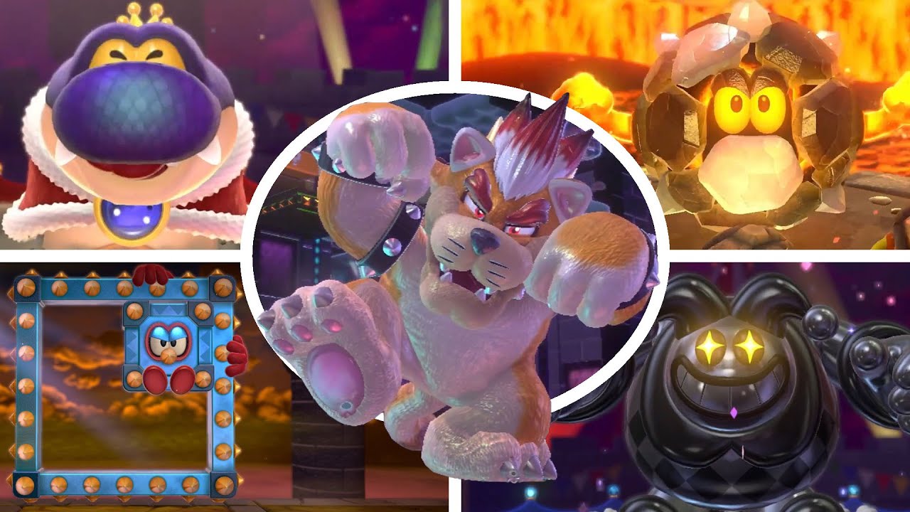 Super Mario 3D World All Bosses Multiplayer - YouTube