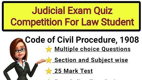 Code Of Civil Procedure Test Series 5| Section 95 TO 120