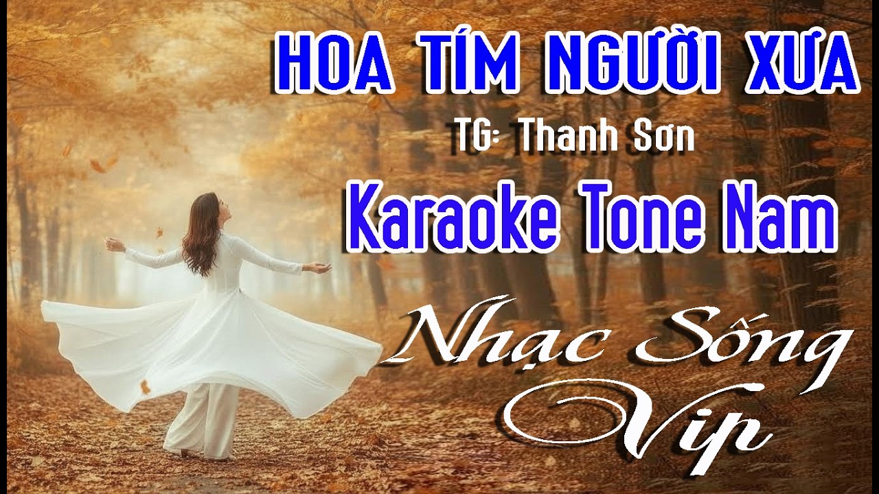 Karaoke HOA TÍM NGƯỜI XƯA - Tone Nam. Beat nhạc sống tuyệt đỉnh. l Bình Minh karaoke l