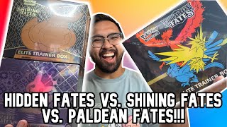 POKEMON FATES ETB BATTLE! (Hidden Fates VS Shining Fates  VS Paldean Fates!)