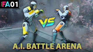 [FA01] TUFF (Boxer) vs RUFF (Brawler) | AI-controlled Simulated Robots Fight screenshot 4