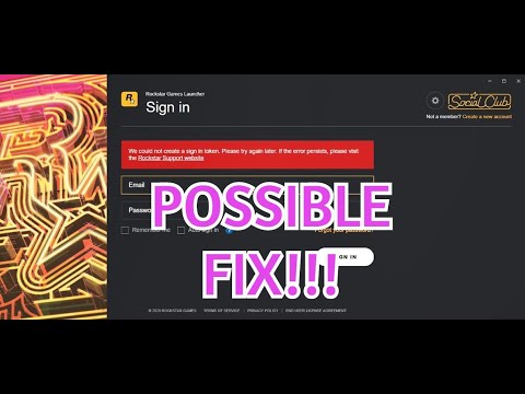 SOCIAL CLUB COULD NOT CREATE A SIGN IN TOKEN FIX! GTA V ONLINE